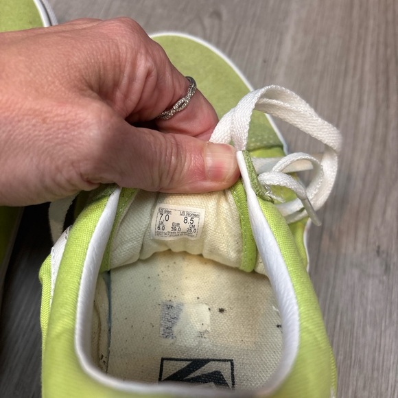 Vans Lime Green and White Sneakers - Picture 6 of 6